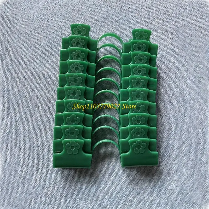 C4DF 50Pcs Thickened Greenhouse Film Plant Support Clamps Garden Shed Row Cover Net Tunnel Hoop Plastic Green Shade