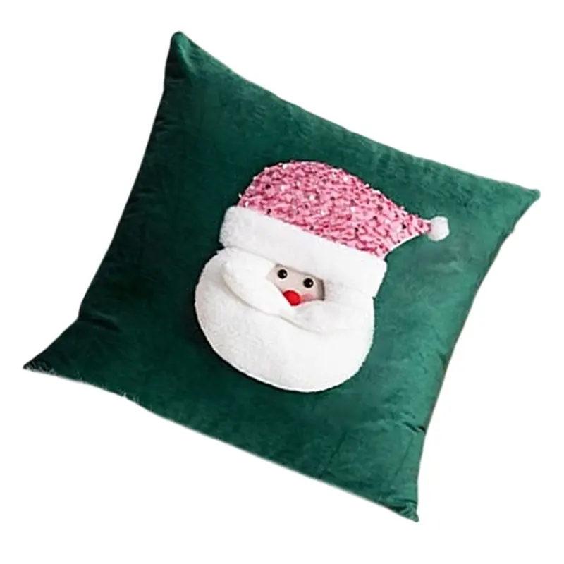 Y1UB Christmas 3D Pillowcase Cushion Cover Lovely Patterns for Home Decoration Polyes