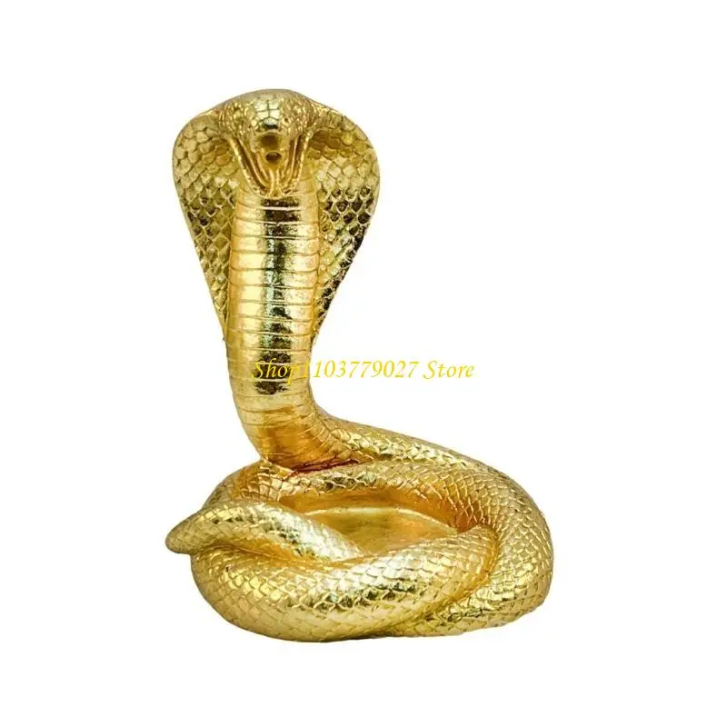 C4DF Serpentines Wealth Attraction Office Snake Desktop Ornament Color Resins Craft