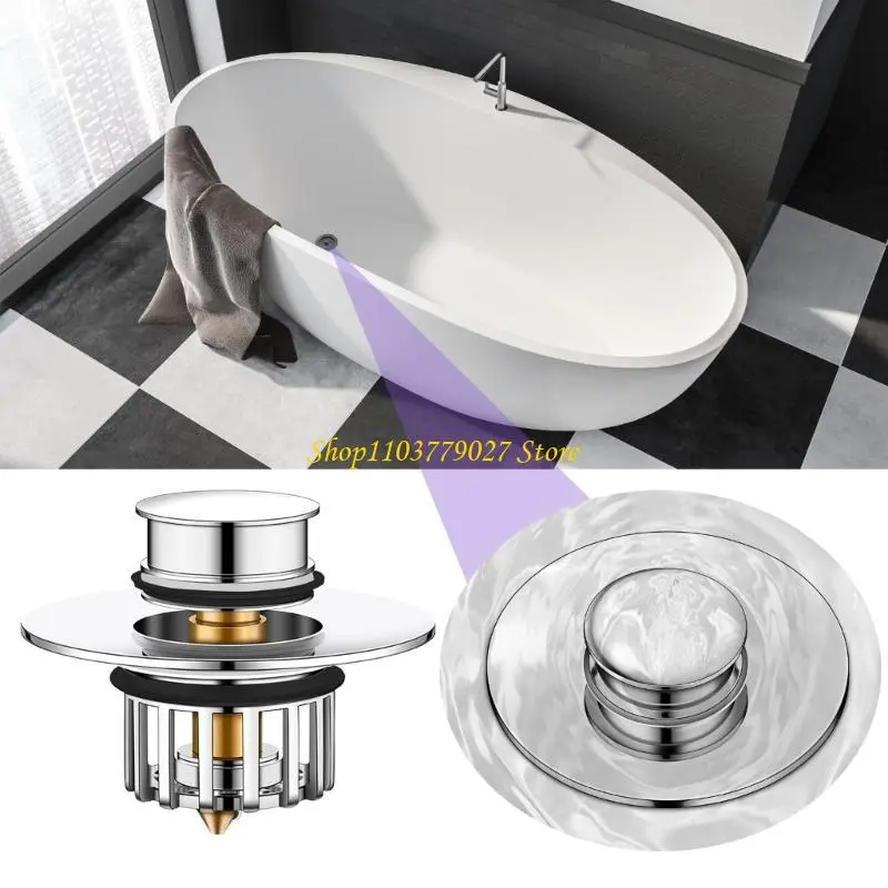 C4DF Upgraded 2 In 1 Bathtubs Drain Stopper Hair Catcher Drain Plug for Easy Cleaning