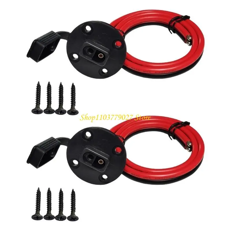 C4DF 2Pcs SAE Power Socket Sidewall Port Waterproof Harness 12AWG Quick Connectors