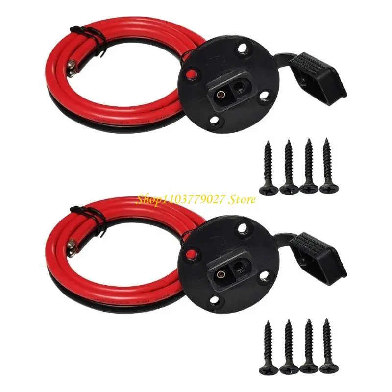 C4DF 2Pcs SAE Power Socket Sidewall Port Waterproof Harness 12AWG Quick Connectors