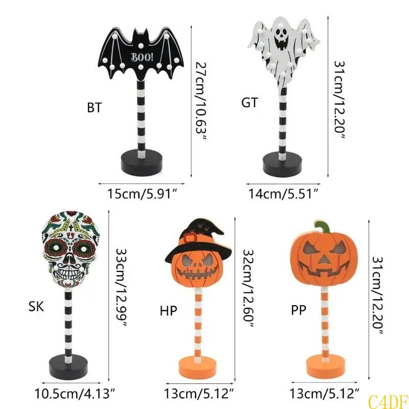 C4DF Halloween Decorations Detachable Party Light Desk Lamps Skull Ghosty Light
