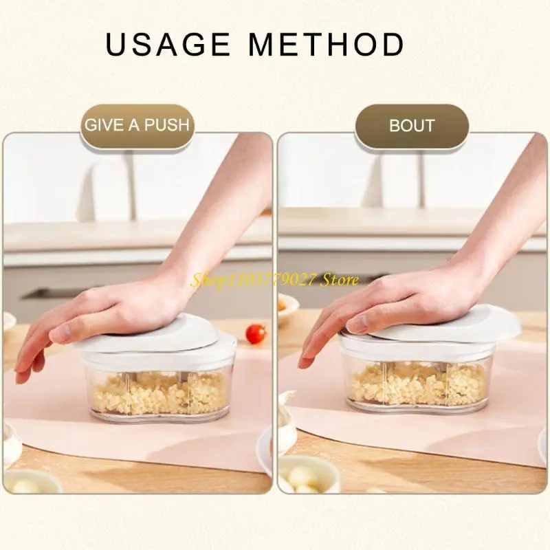 C4DF Portable Handheld Chopper for Garlic and Vegetable Preparation Kitchen Tool