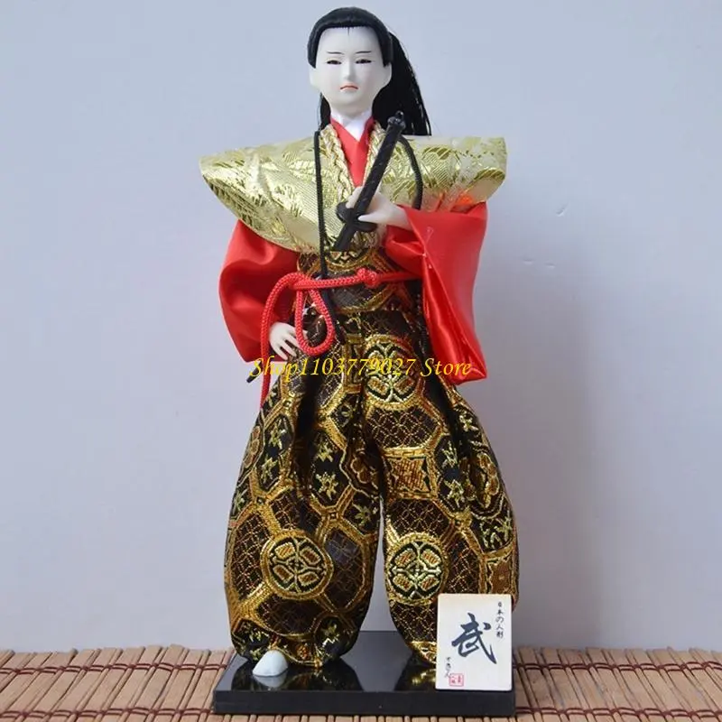 C4DF 12inch Traditional Japanese Samurais Dolls Kimonos Collectible Home Decoration
