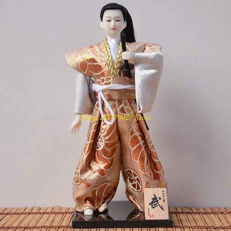 C4DF 12inch Traditional Japanese Samurais Dolls Kimonos Collectible Home Decoration