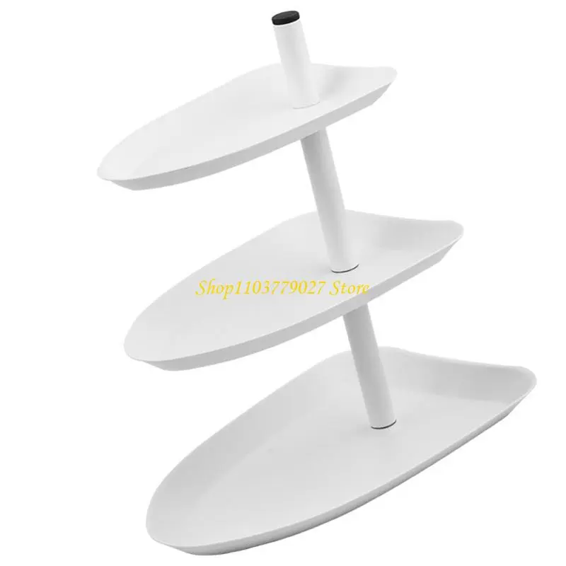 C4DF Practical Party Serving Plate Multilayer Snacks Fruits and Pastries Holder 430Stainless Steel Kitchen Display Shelf