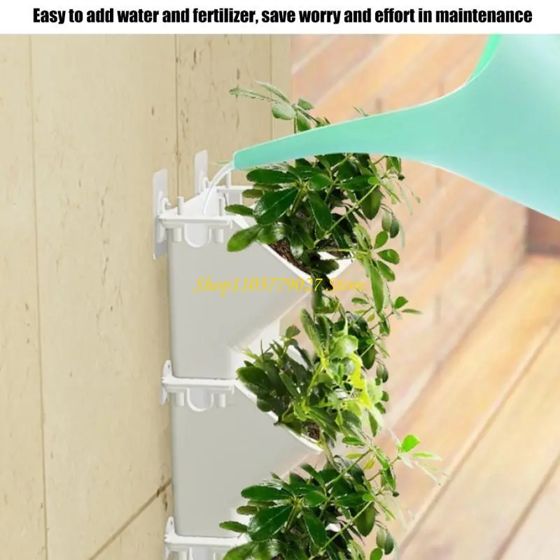 C4DF 8PCS Wall Mounting Planter Plant Pot With Water Reservoirs For Easy Maintenances