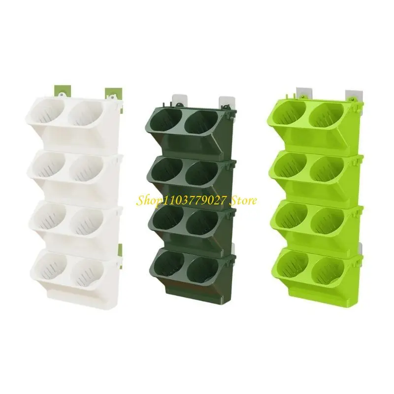 C4DF 8PCS Wall Mounting Planter Plant Pot With Water Reservoirs For Easy Maintenances