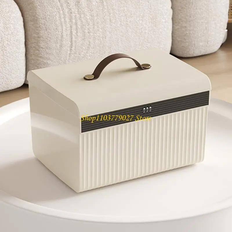 C4DF Lockable Storage Trunk Portable Safe Box with Code Lock for Travel and Home Use