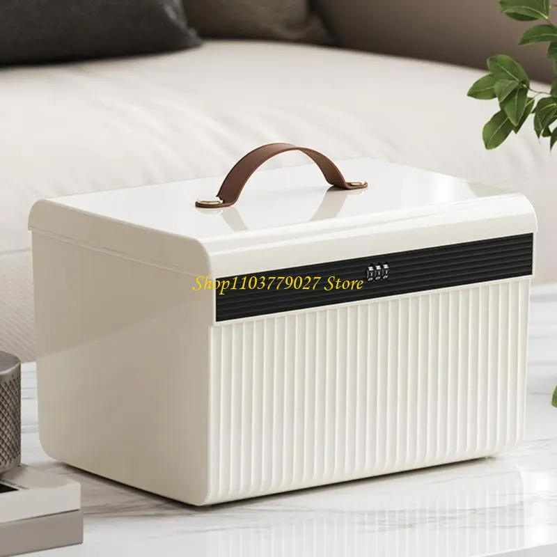 C4DF Lockable Storage Trunk Portable Safe Box with Code Lock for Travel and Home Use