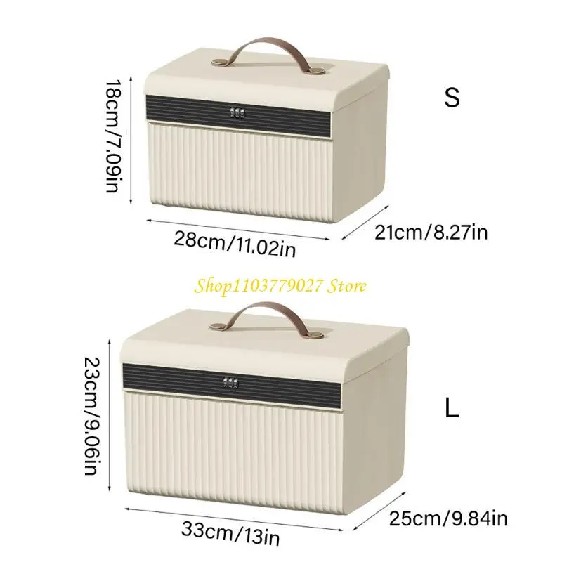 C4DF Lockable Storage Trunk Portable Safe Box with Code Lock for Travel and Home Use
