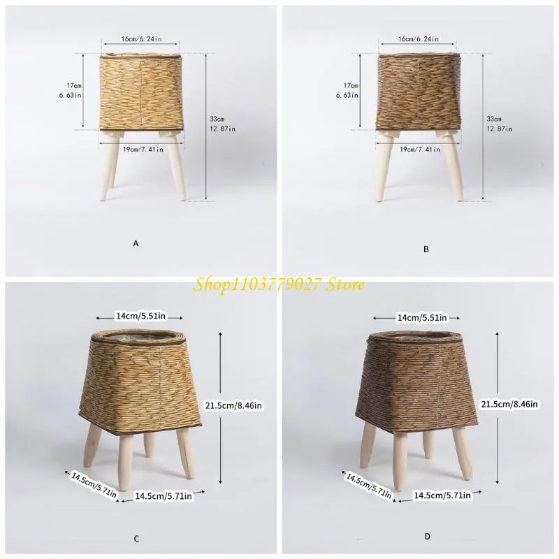 C4DF Durable and Breathable Faux Rattan Flowerpots Unique Flower Planter Perfect for Small Office Spaces and Home Decoration