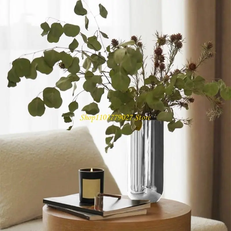 C4DF Simple Flower Holder 304 Stainless Steel Plant Holder Smooth and Rust Resistant and Bright for Home or Professional Use