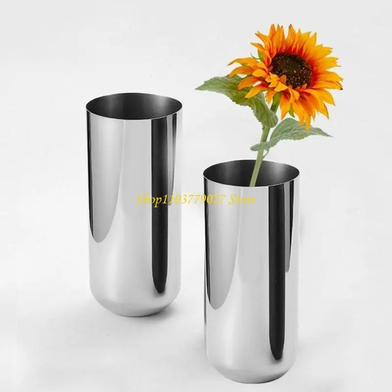C4DF Simple Flower Holder 304 Stainless Steel Plant Holder Smooth and Rust Resistant and Bright for Home or Professional Use