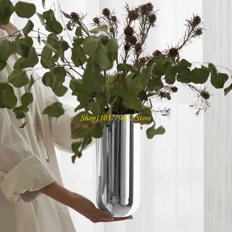 C4DF Simple Flower Holder 304 Stainless Steel Plant Holder Smooth and Rust Resistant and Bright for Home or Professional Use