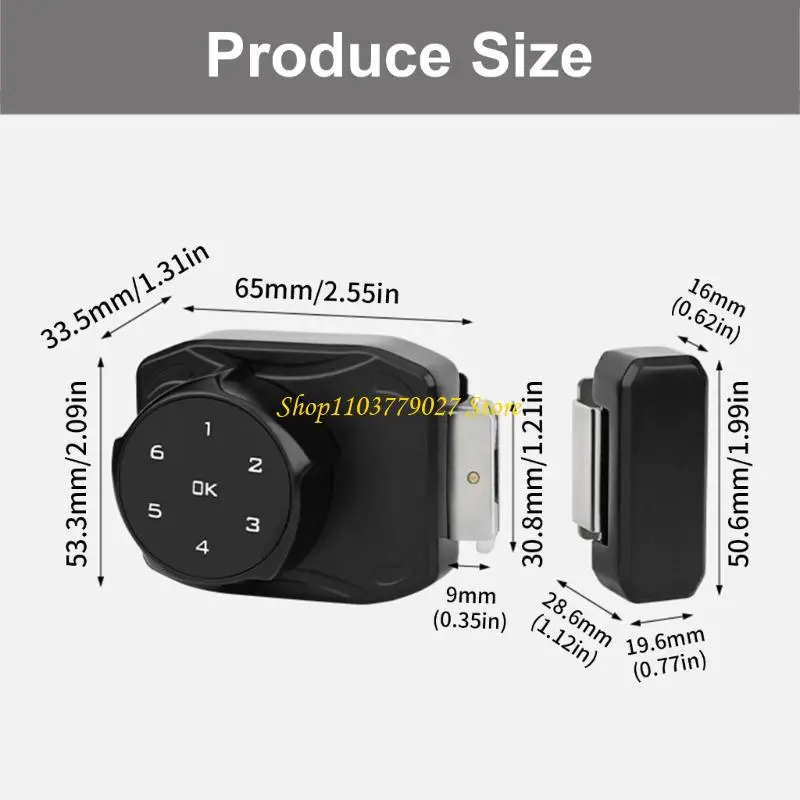 C4DF Electric Passwords Glass Door Lock Zinc Alloy Cabinet Door Passwords Lock Keyless Glass Door Latches Easy to Install