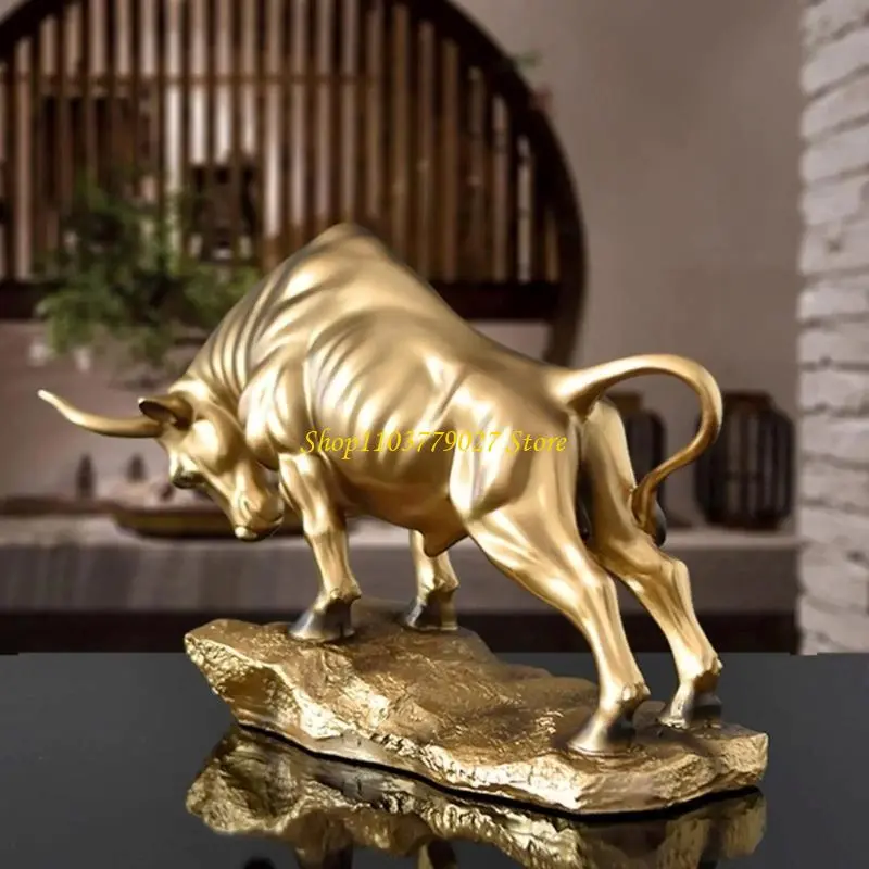C4DF Cow Figurines Cattle Statues Figurines for Home Office Decors Animal Sculpture