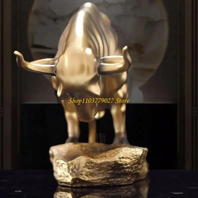 C4DF Cow Figurines Cattle Statues Figurines for Home Office Decors Animal Sculpture