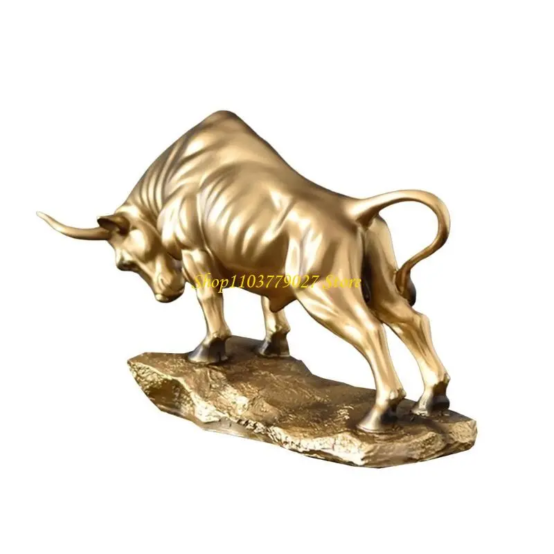 C4DF Cow Figurines Cattle Statues Figurines for Home Office Decors Animal Sculpture