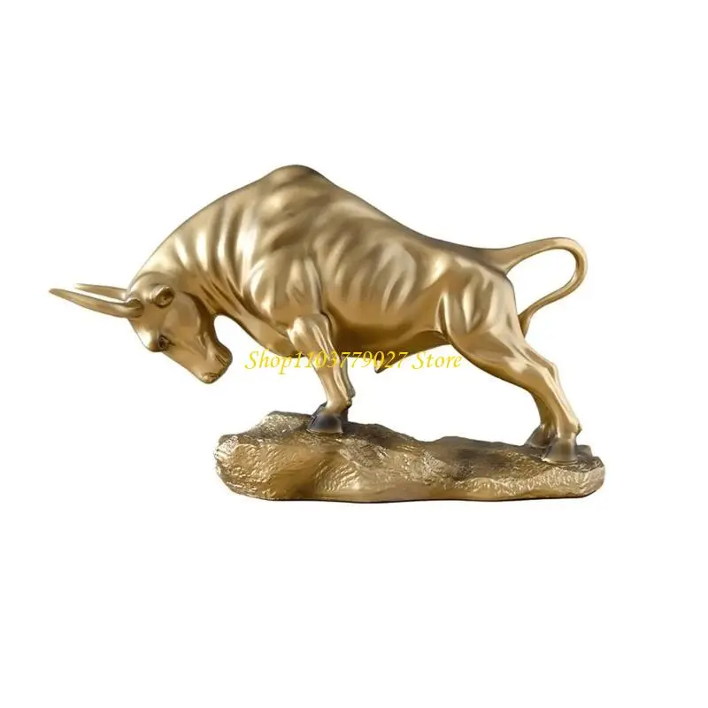 C4DF Cow Figurines Cattle Statues Figurines for Home Office Decors Animal Sculpture