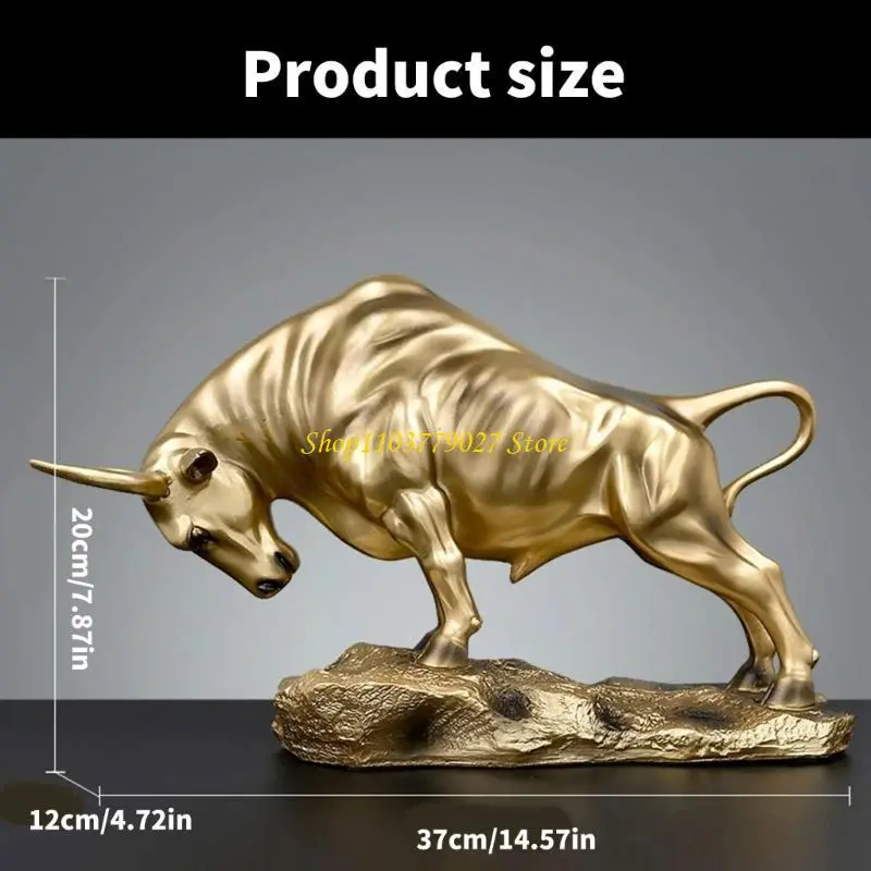 C4DF Cow Figurines Cattle Statues Figurines for Home Office Decors Animal Sculpture