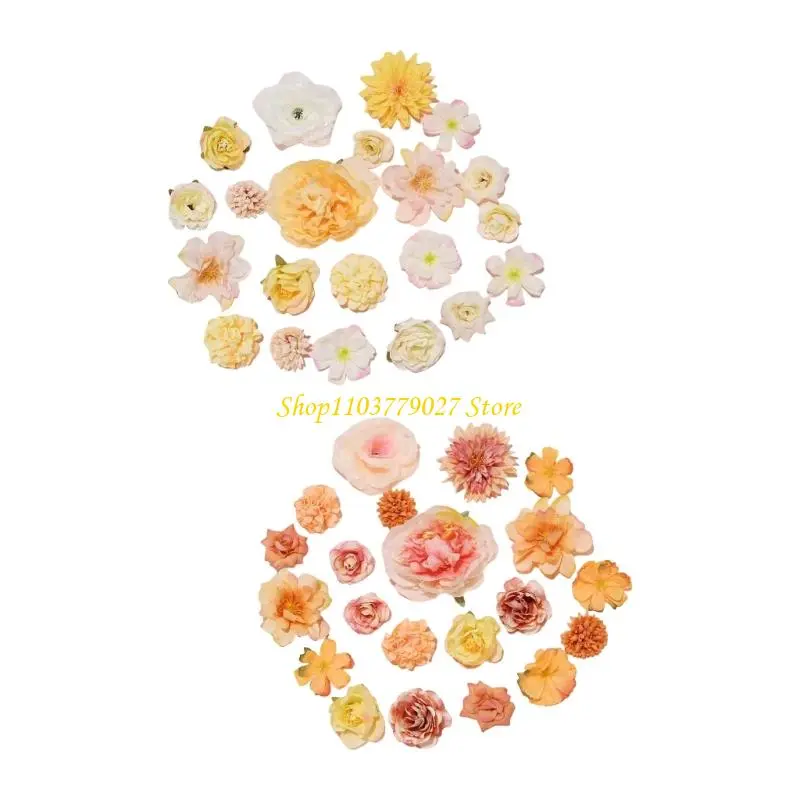 C4DF 42Pcs Artificial Flower For Sewing Wedding Bouquets Flower Arrangements