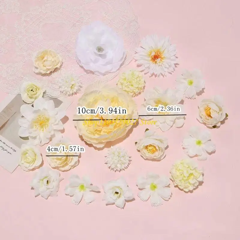 C4DF 42Pcs Artificial Flower For Sewing Wedding Bouquets Flower Arrangements