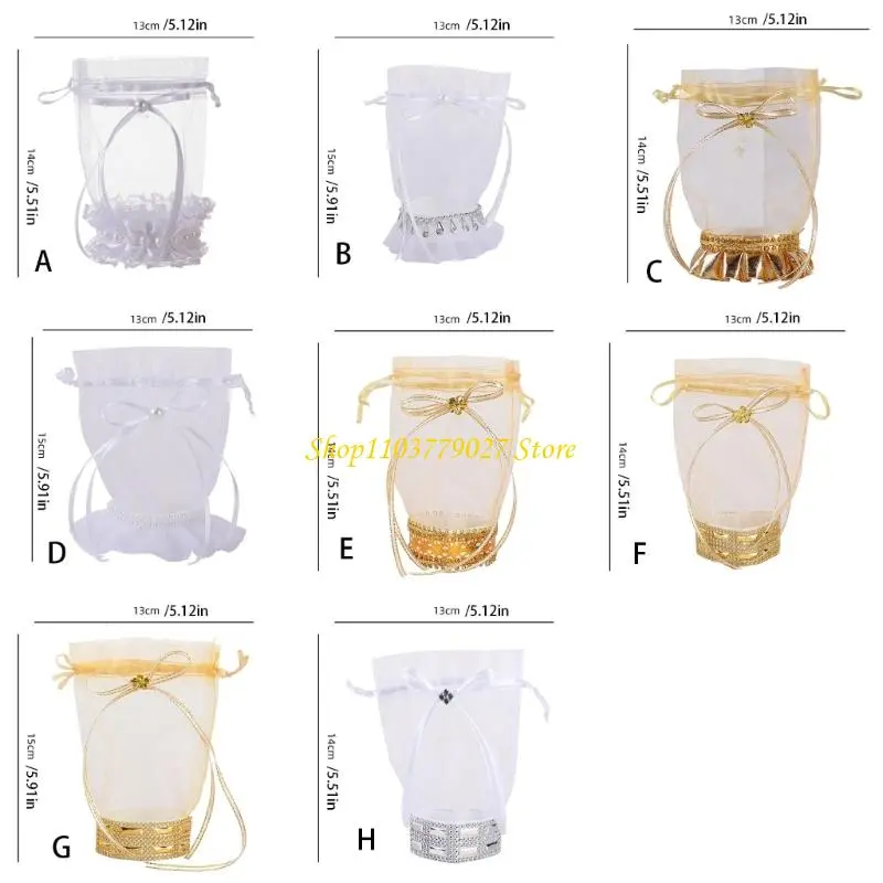 C4DF Pack Of 12 Drawstring Closure Candy Organizers Wedding Guest Favor Wrapping Bags For Holidays Event Party Supplies