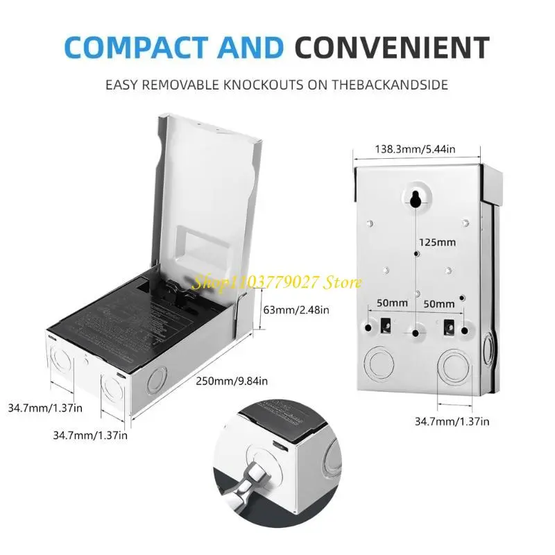 C4DF Practical Outdoor 30Amp Disconnects Switches Waterproof Stainless Steel Box for Air Conditioning Without Fused Designs