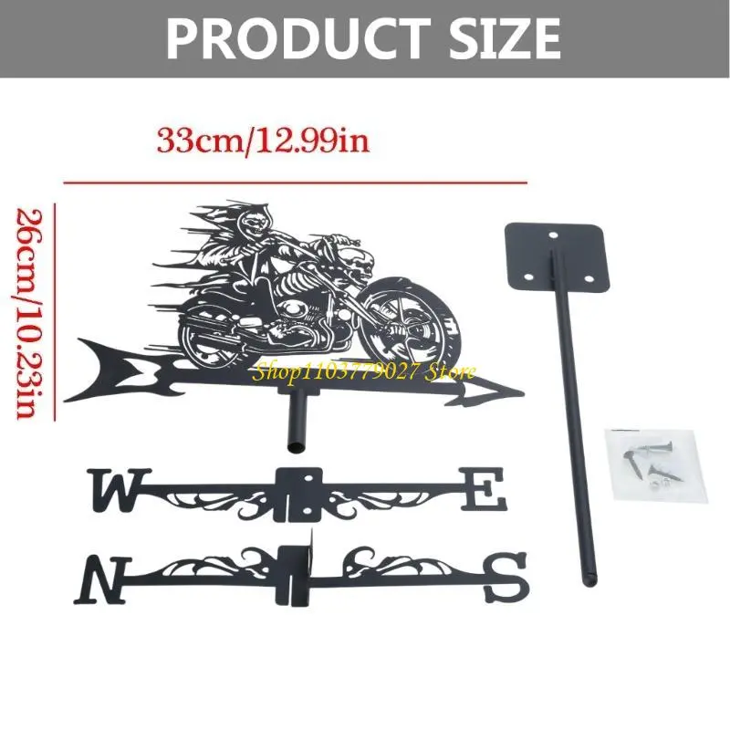 C4DF Decorative Iron Weather Vane Weathervane Perfect for Roofs and Outdoor Garden Courtyard Decoration Wind Direction Tool