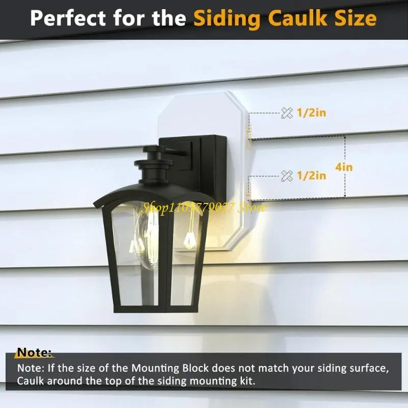C4DF Practical Outdoor Siding Mount Assembly Set Textured Surfaces Designs Accessory for 1/2Inch Double Lap and 4Inch Siding
