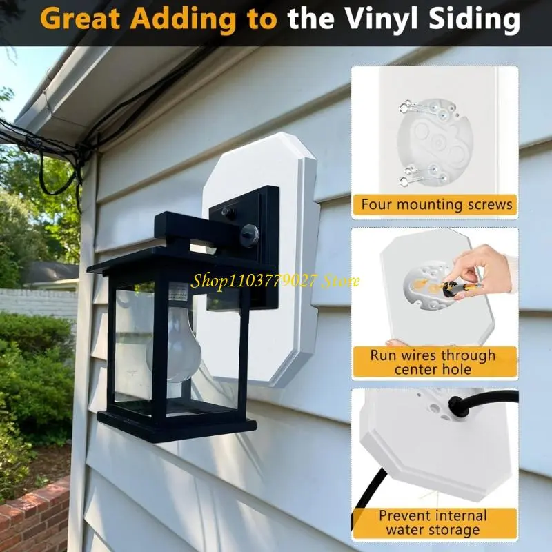 C4DF Practical Outdoor Siding Mount Assembly Set Textured Surfaces Designs Accessory for 1/2Inch Double Lap and 4Inch Siding