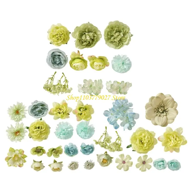 C4DF 40/61Pcs Small Artificial Flower 4-10cm Realistic Flower Buds For Wedding Bouquets Flower Arrangements Home Decoration