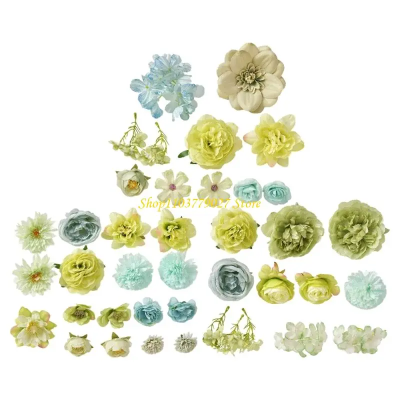 C4DF 40/61Pcs Small Artificial Flower 4-10cm Realistic Flower Buds For Wedding Bouquets Flower Arrangements Home Decoration