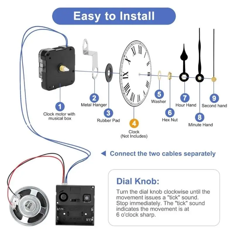 C4DF Automatic Music Melodys Chimings Clock Movement Mechanism For Large Floor Clocks Repair Part Durable Construction