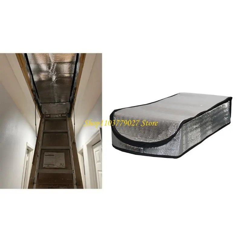 C4DF Attic Stair Insulation Cover Thickened Pull Down Ladder Thermal Protective Tent Attic Door Insulators with Zippers