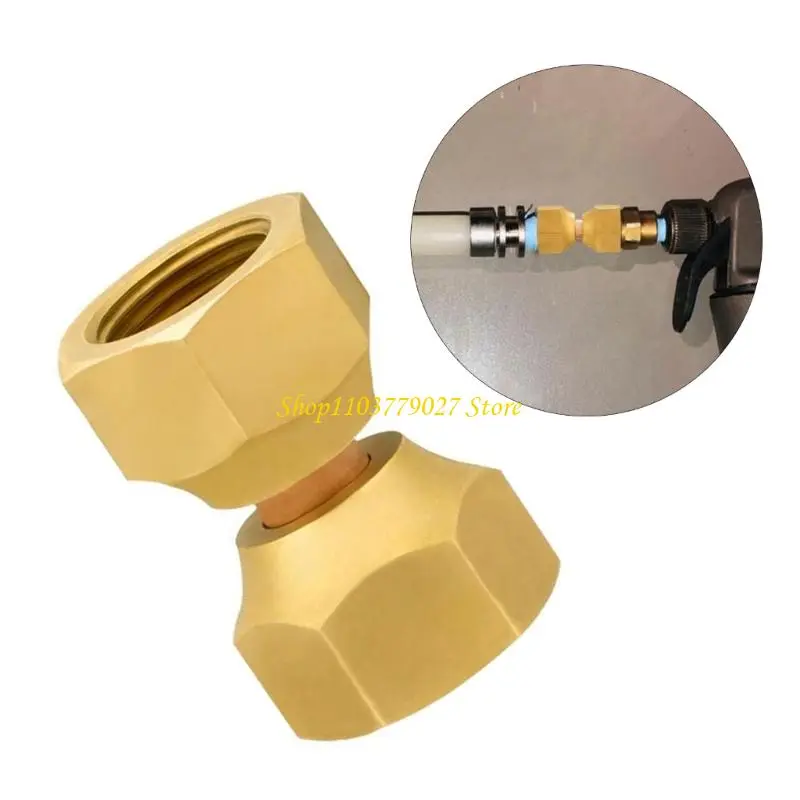 C4DF Portable Sturdy Brass Double Flares Tube Fitting Adapter for Natural Gas Lines 2 Pieces Set Daily Use Easy Installion