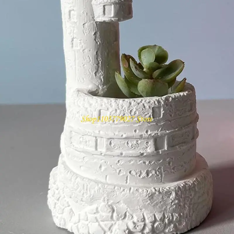C4DF 3D Lighthouse Cup Molds Flower Pots Molds Silicone Mould Craft Supplies