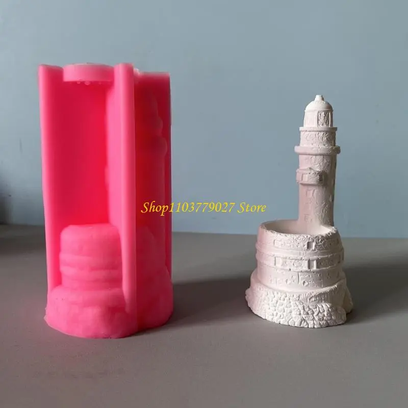 C4DF 3D Lighthouse Cup Molds Flower Pots Molds Silicone Mould Craft Supplies