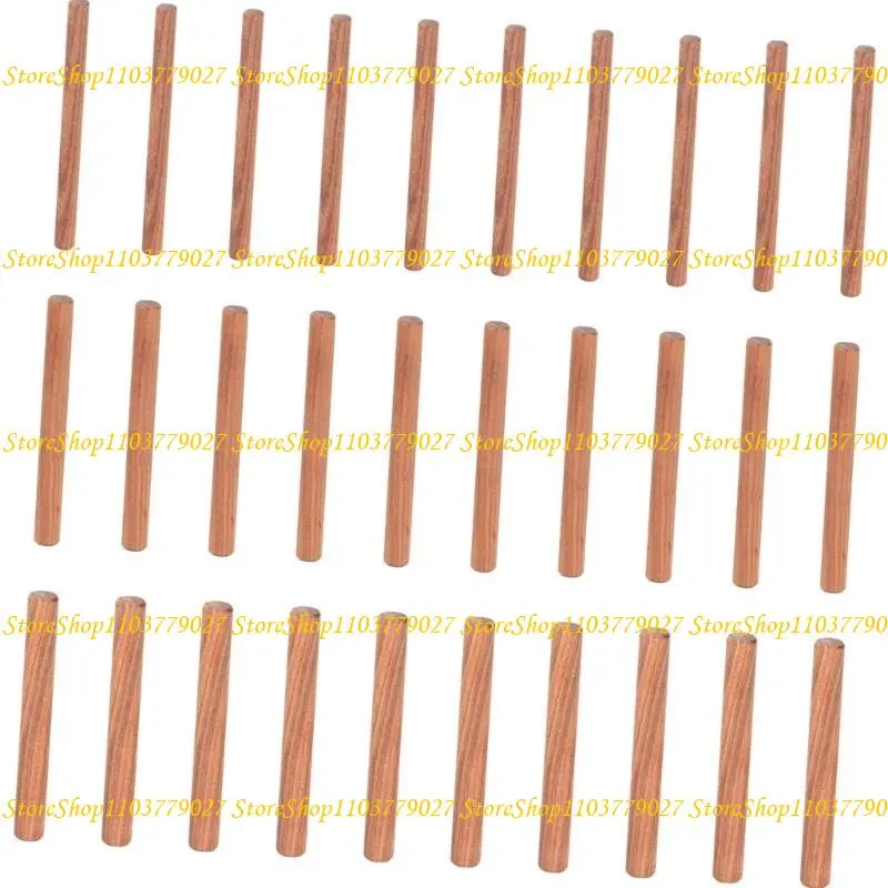 C4DF 30Pcs Hard Grooved Plugs Cabinet Drawer Round Fluted Craft Dowel Pins