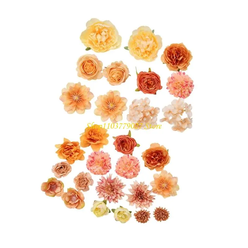 C4DF 28/49Pcs Realistic Artificial Flower Buds For Wedding Cake Wedding Bouquets Party Table Centerpieces Album Decoration