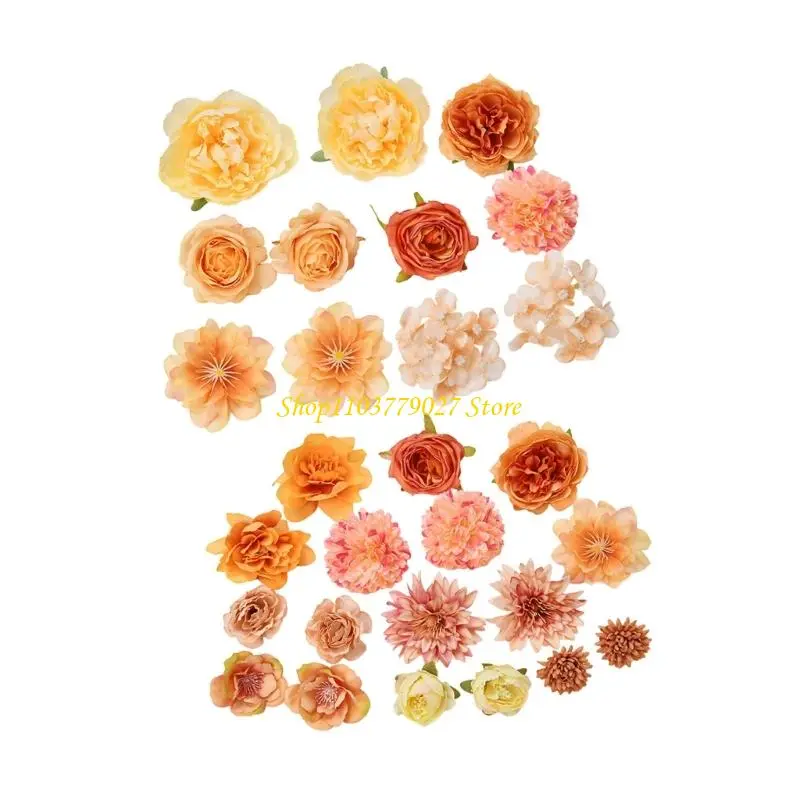 C4DF 28/49Pcs Realistic Artificial Flower Buds For Wedding Cake Wedding Bouquets Party Table Centerpieces Album Decoration