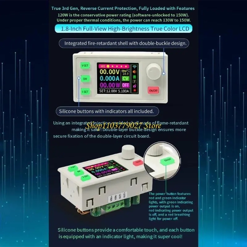 C4DF Regulated Power Supply Converter 0~40V 120W Step Down Stabilized Voltages Current Regulator Step Down Module Enduring