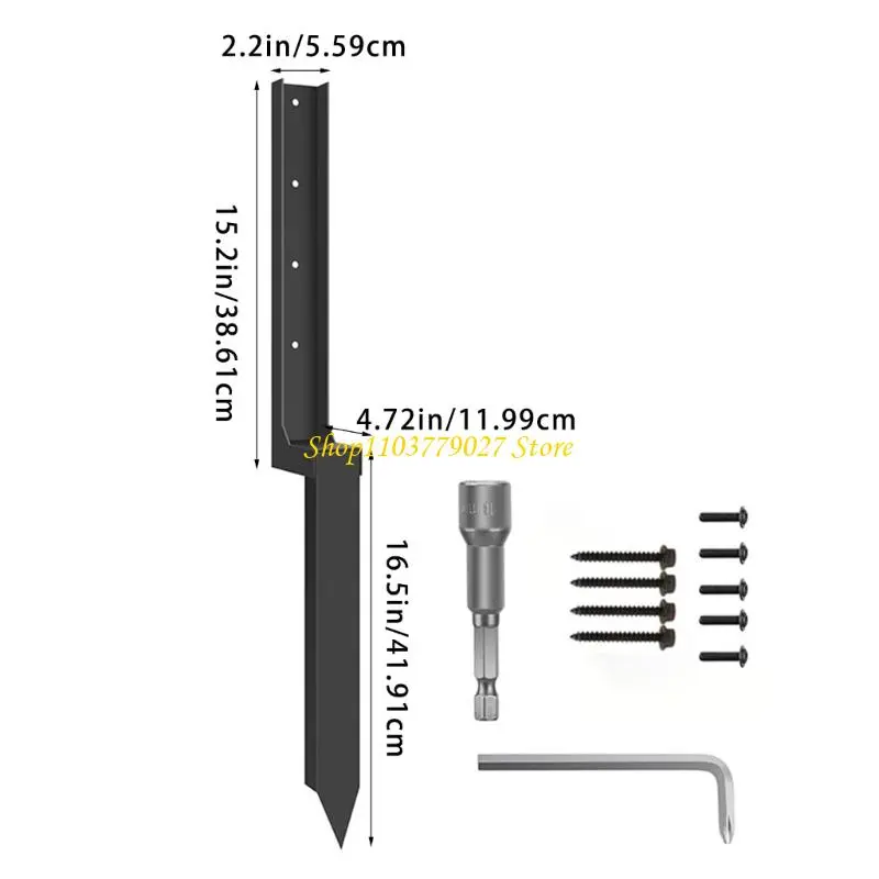 C4DF Thickened Fence Post Repair Kits Fence Post Anchors Ground Spikes Heavy Duty Fence