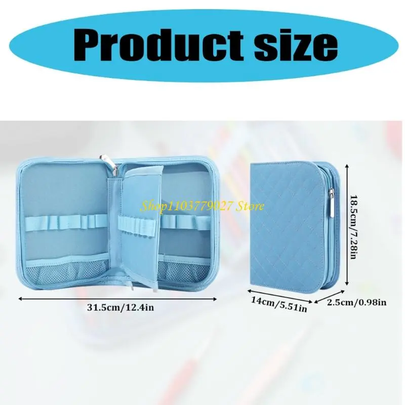 C4DF Crochet Hook Case Empty Crochet Needle Case Crochet Organiser Storage Bag Portable Sewing Supplies Organiser Case