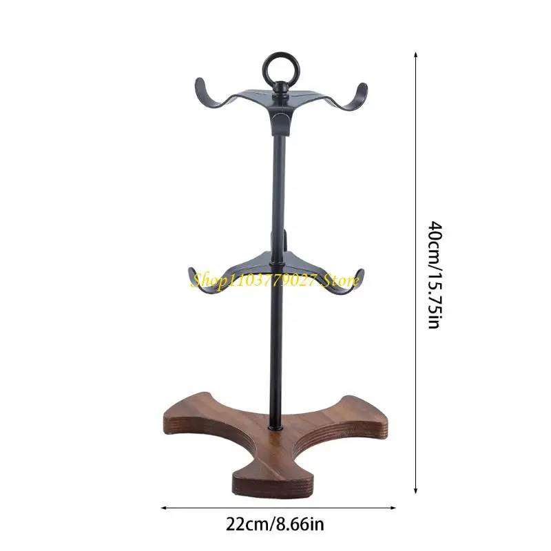 C4DF 6 Hook Kitchen Counter Metal Frame and Base Coffee Mug Holder For Office Storage Wine Glass Hanger