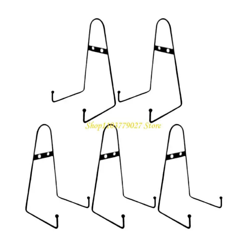 C4DF 5 Pieces Metal Display Rack for Home Decoration and Exhibitions Plate Stands