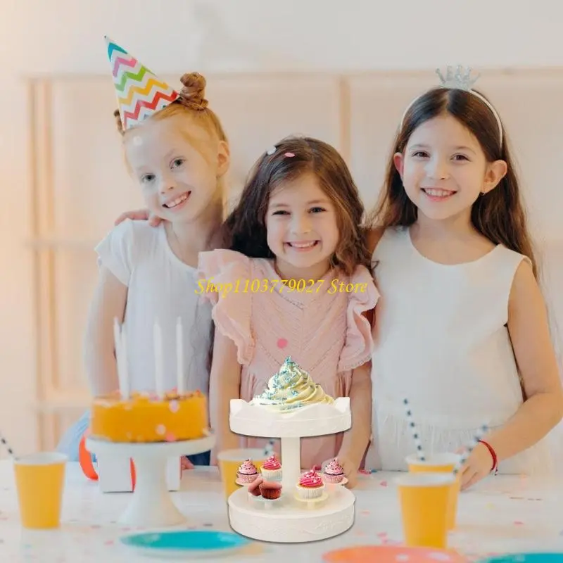 C4DF Event Ready Rotating Candy Cake Display System Stand With Stable Base