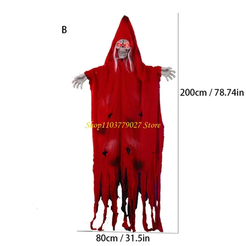 C4DF Electric Voice-activated Hanging Specter Horror Decoration Props